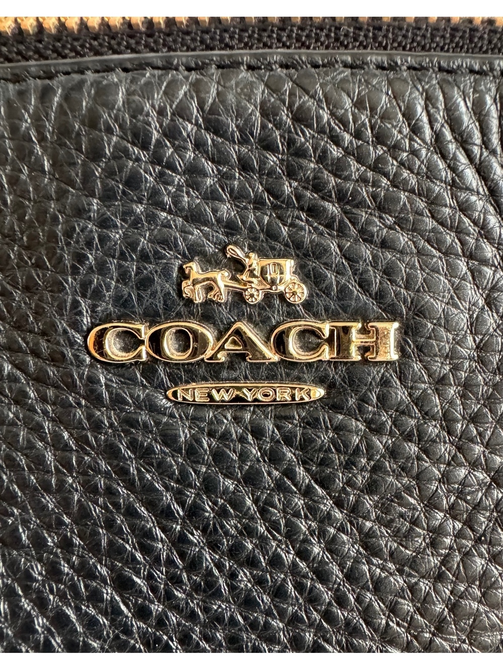 Coach Kelsey Satchel Black Pebbled Leather Gold Hardware Crossbody F36591 - Picture 11 of 16